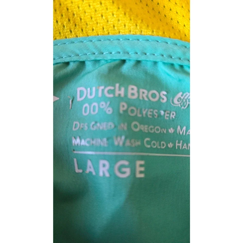 Dutch Bros Coffee Windbreaker‎ Jacket Large Aqua Teal Employee Exclusive